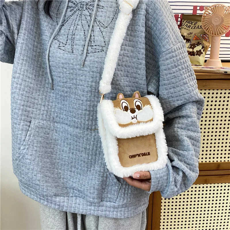 Disney Stitch Lots Chip n Dale Plush Bag Soft Stuff Kawaii Girls Handbag Shoulder Bag Stuffed Backpack For Childrens Gifts H2512121