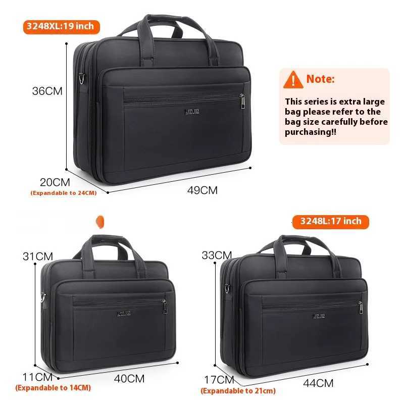 Large Briefcases For Men Canvas Tote Bag 156 Inch 17 Inch 19 Inch Laptop Case Work Bags Office Messenger BagT251212