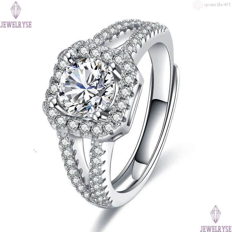 Retro Vintage Hollow Moissanite Stone Band Rings Luxury Designer Square Big Crystal Shining Love Ring for Women Wholesale