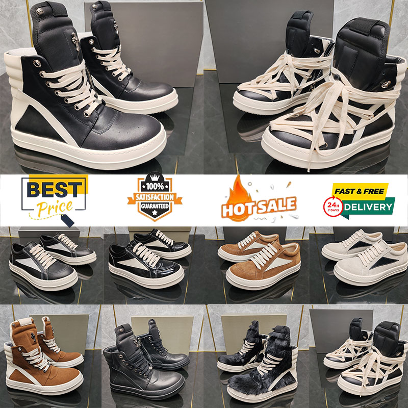 Designer boots Genuine Leather boot furry boot canvas boots Luxury booties black white red pink high top horse hair boots low top suede boots for Men and Women