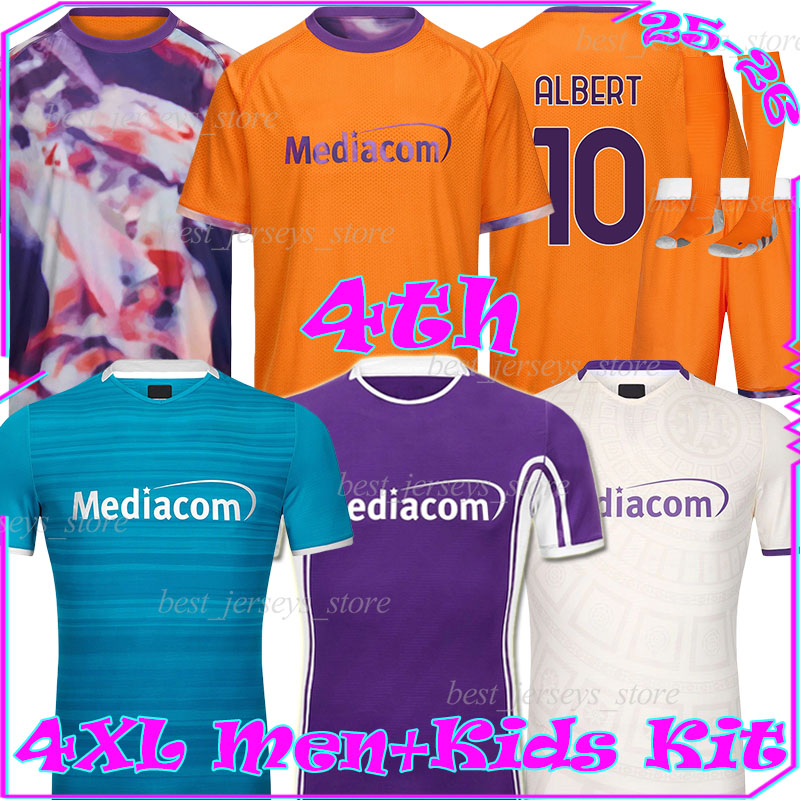 4XL 25/26 FiOrEnTiNaS 4th Soccer Jerseys KEAN MANDRAGORA GOSENS ALBERT BELTRAN ADLI CATALDI RANIERI COLPANI BOVE RICHARDSON men kids kits sock sets football shirts