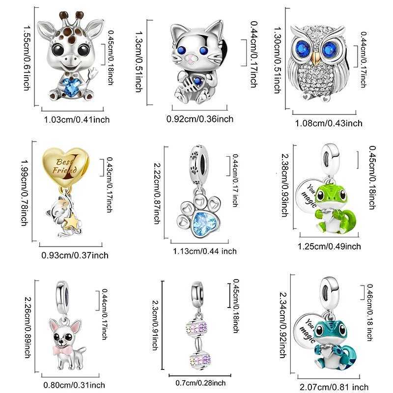 925 Sterling Sier Dumbbell Cute Dog Charms Beads Fit Diy Bracelet Bangle Making Gift Of High Quty Jewelry Y251212