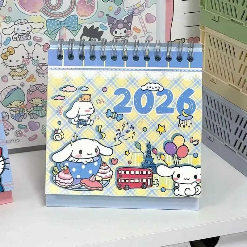 Sanrio 2026 New INS Hellokitty Cinnamoroll Comic Calendar - Cute Cartoon Graffiti Desk Calendar For Office Students New Year Gift H251212