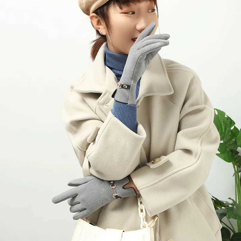 Winter Women Keep Warm Touch Screen Plus Fleece Chain Gloves Elegant Fashion Personality Soft Drive Cycling High Elasticity Y251211