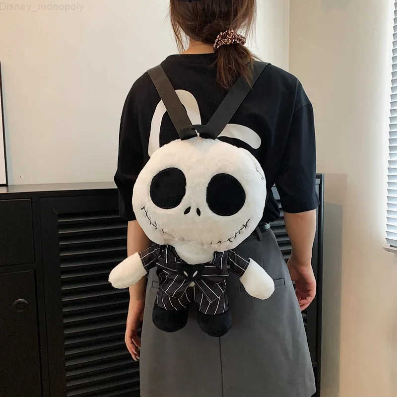 Disney Jack Skellington Plush Backpack The Nightmare Before Christmas Anime Figure Bags Halloween Costume H251212