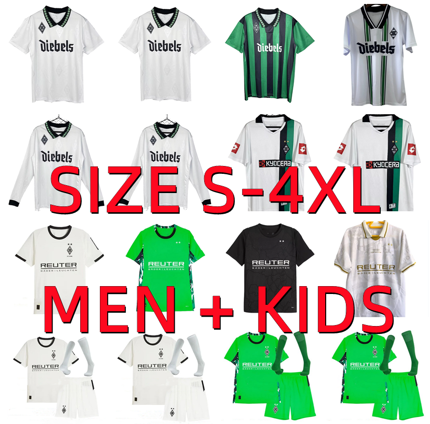 25 26 Borussia Monchengladbach Soccer Jerseys 2025 2026 THURAM GINTER Maillots de RAFFAEL PLEA ELVEDI LAINER 08 09 95 96 97 retro Football Shirt Uniform Men kids kit