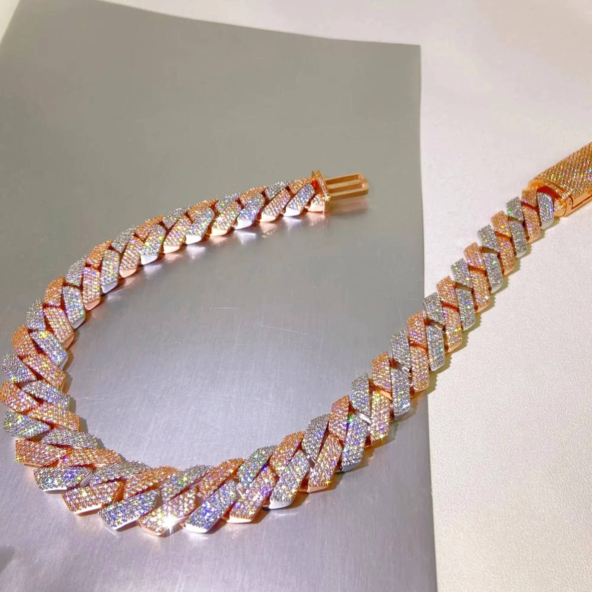 Premium Quality 22MM VVS Lab Grown Diamond Brilliant Cut Cuban Link 10K Gold Sterling Silver Hip Hop Miami Necklace Customizable