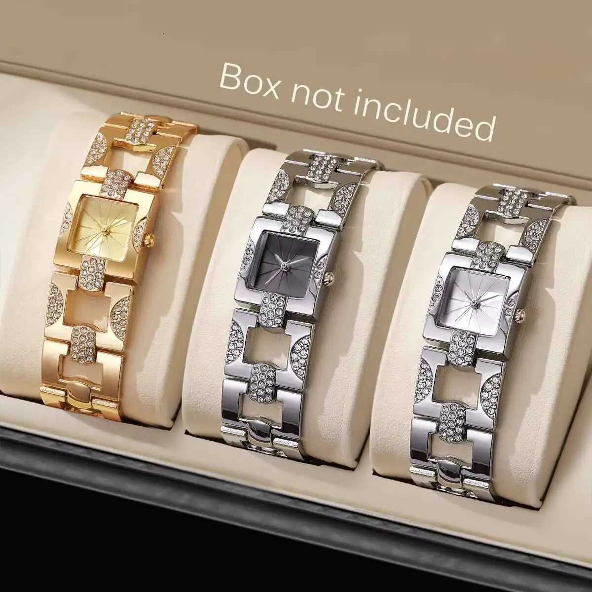 3PCS/Set Luxury Rhinestone Womens Quartz Watch Fashion Square Women Watches Reloj Mujer Girls Clock GiftWithout Box Y251212