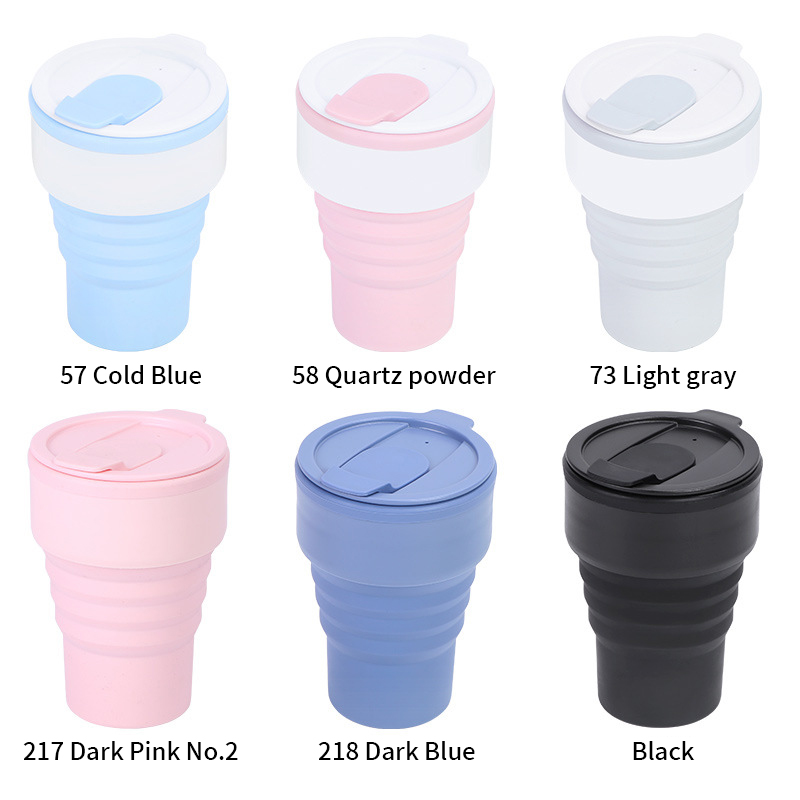 American style coffee portable outdoor travel companion foldable silicone water kettle compressed pocket cup 350ML-375ml Z260313
