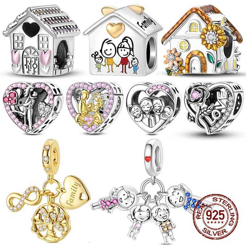 925 Sterling Sier Family House Forr Family Beads Pandent Charm Fit 4MM Hole Diameter Bracelet DIY Bead Ms Jewelry Gift Y251212