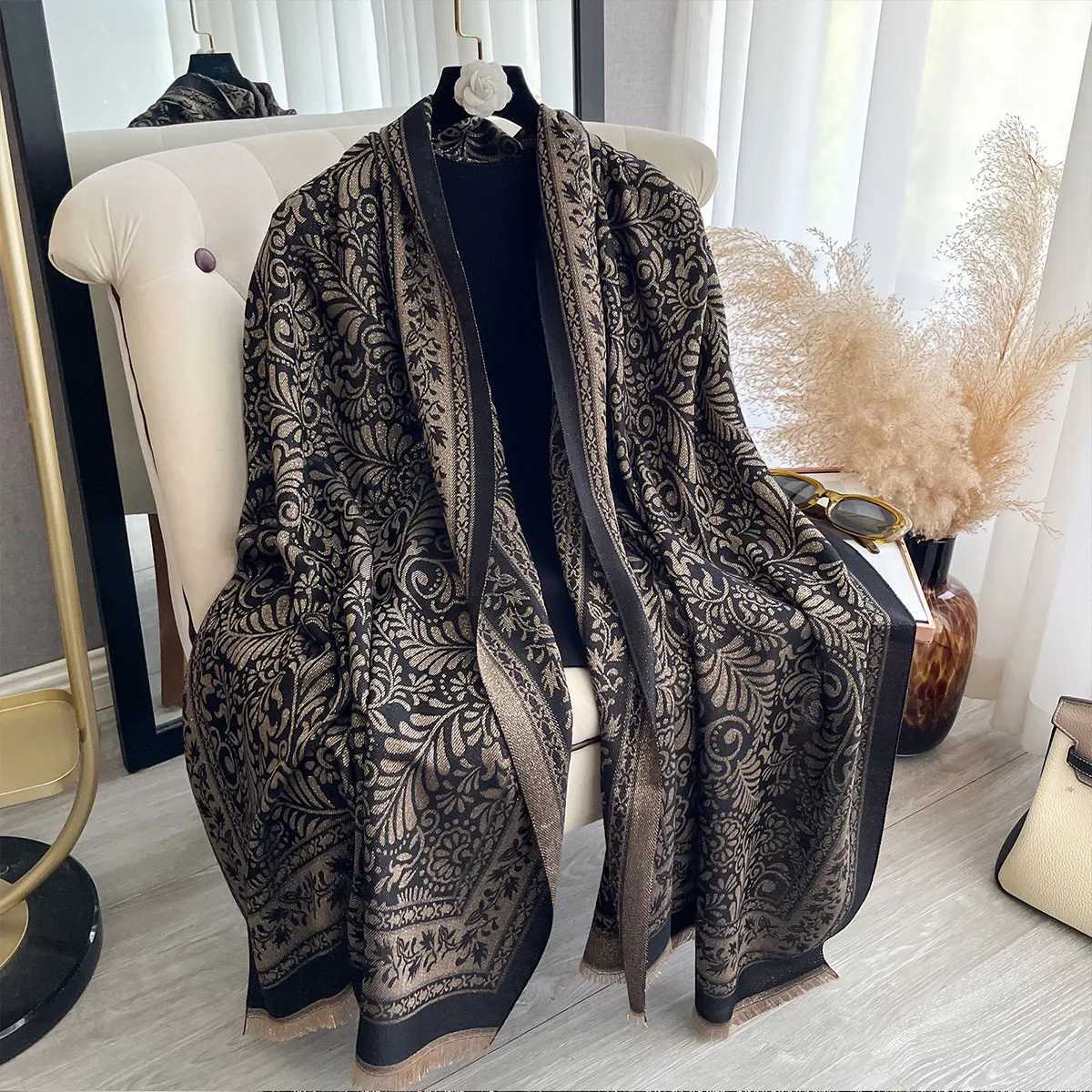 Elegant Muslim Women Long Hijab Scarf with Golden Thread Spring Autumn Sun Protection Shawl Wrap Decoration Headscarf Y251211