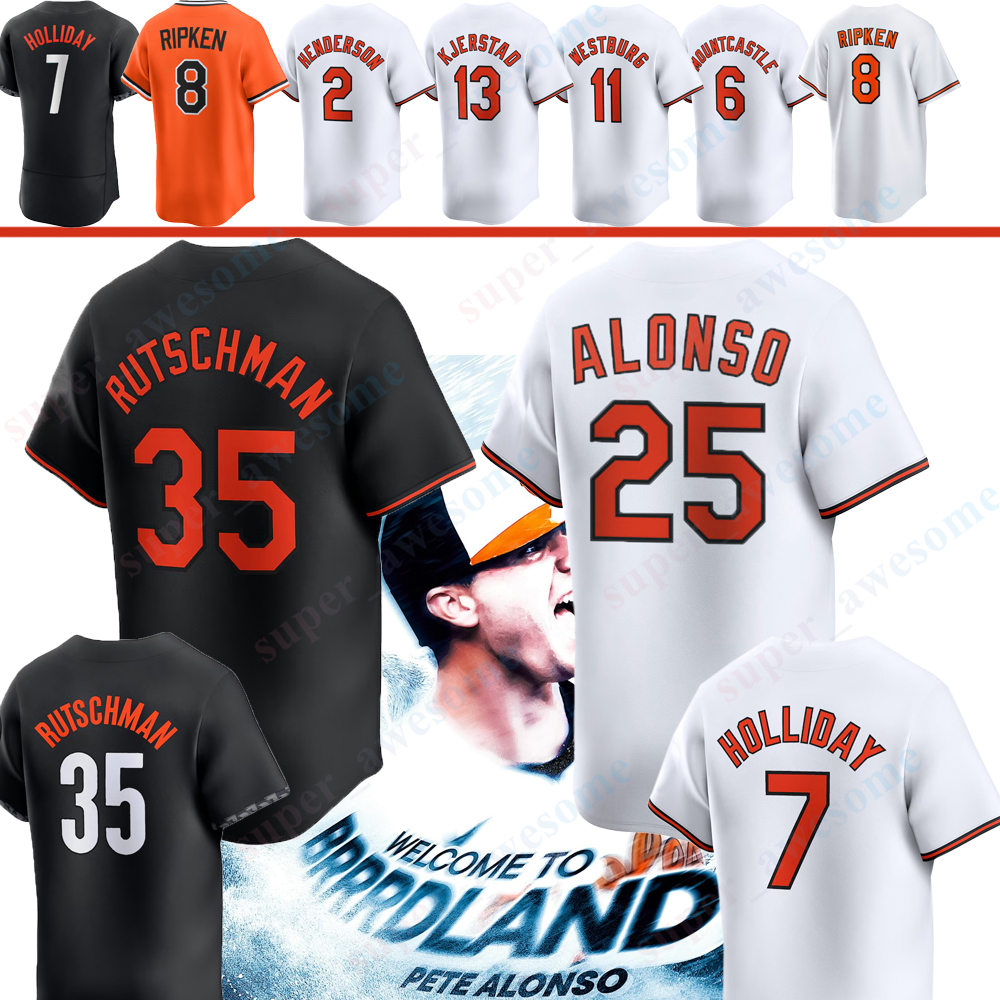 25 Pete Alonso Adley Rutschman Baseball Jersey Samuel Basallo Jackson Holliday Gunnar Henderson Coby Mayo Colton Cowser Felix Bautista Kyle Bradish RIPKEN WEAVER