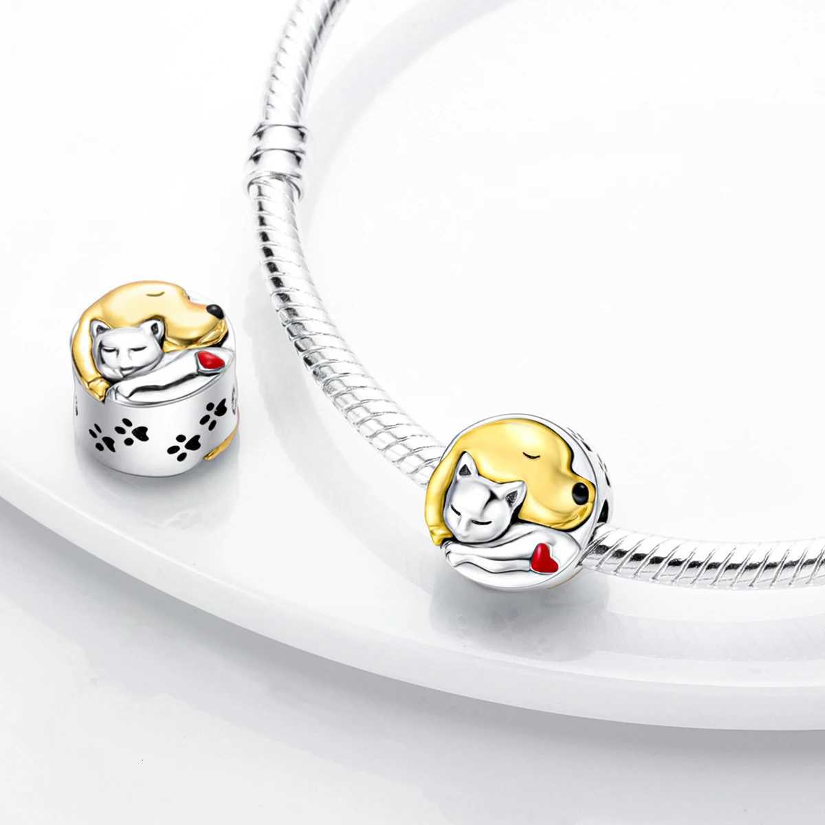 Dog Pet Charms 925 Sier Doggy P French Bldog Bones Beads fit Bracelet DIY Fine Jewelry Y251212