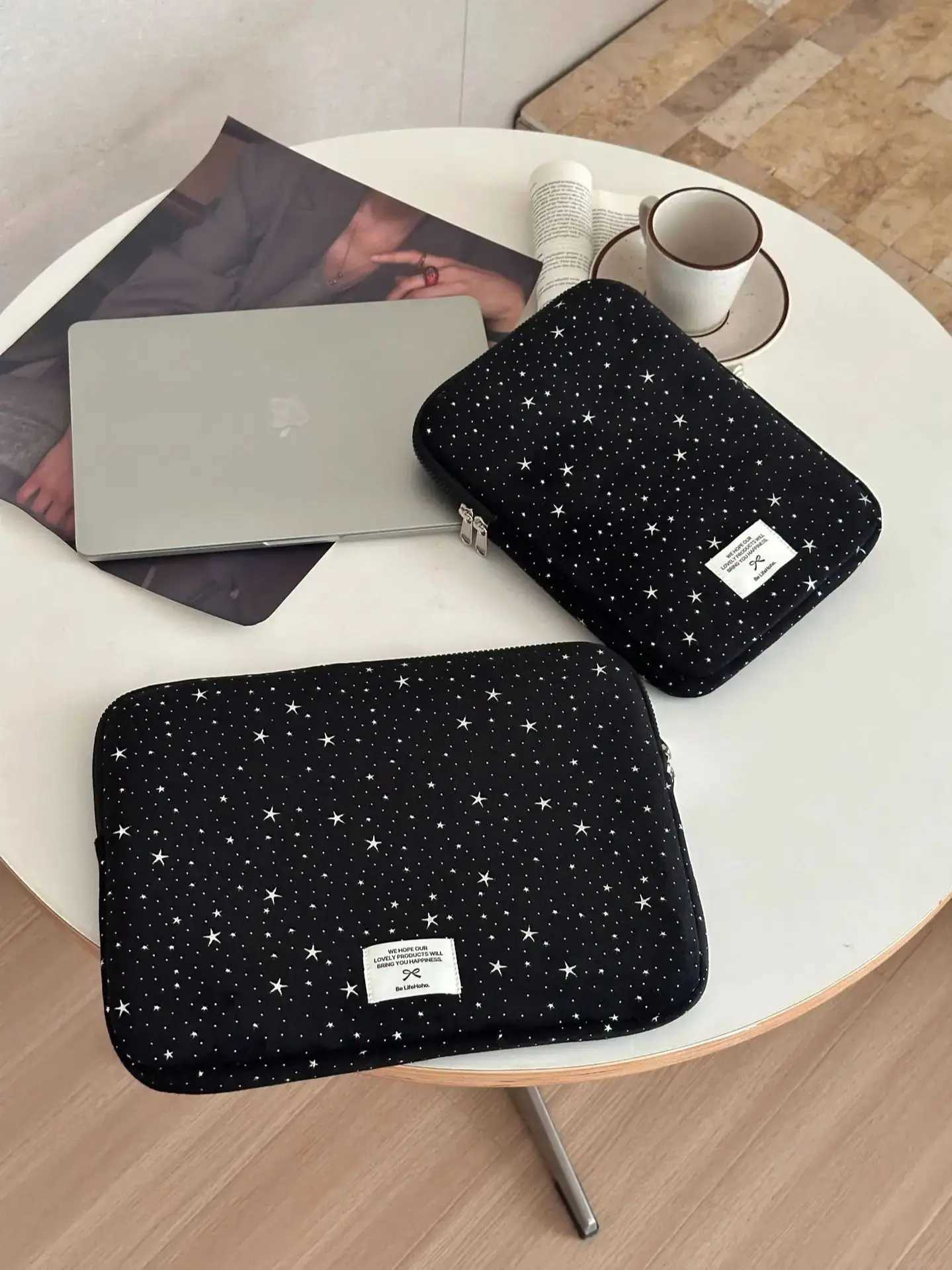 Korean version Laptop Sleeve 11 133 136 14 15 156 Inch For Macbook Dell Huawei Samsung HP Lenovo Ipad Cute Stars Tablet PouchT251212