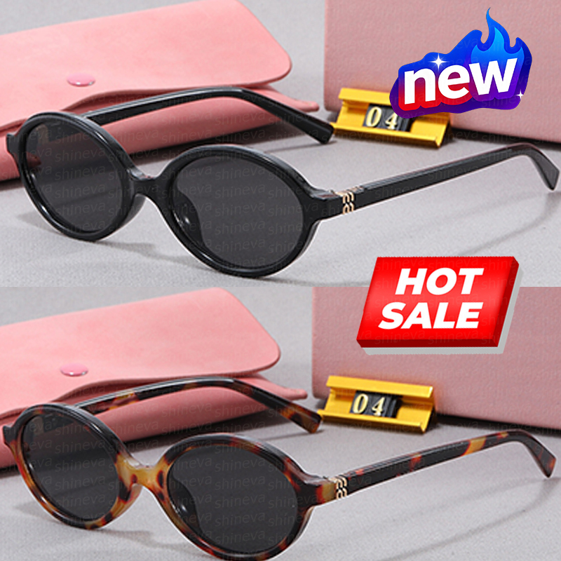 Designer Sunglasses for Women Luxury Sunglass Oval Frame Fashion Glasses Mens Retro Eyeglasses Anti-radiation UV400 Polarized Lenses Monogram Miue Sunglasses