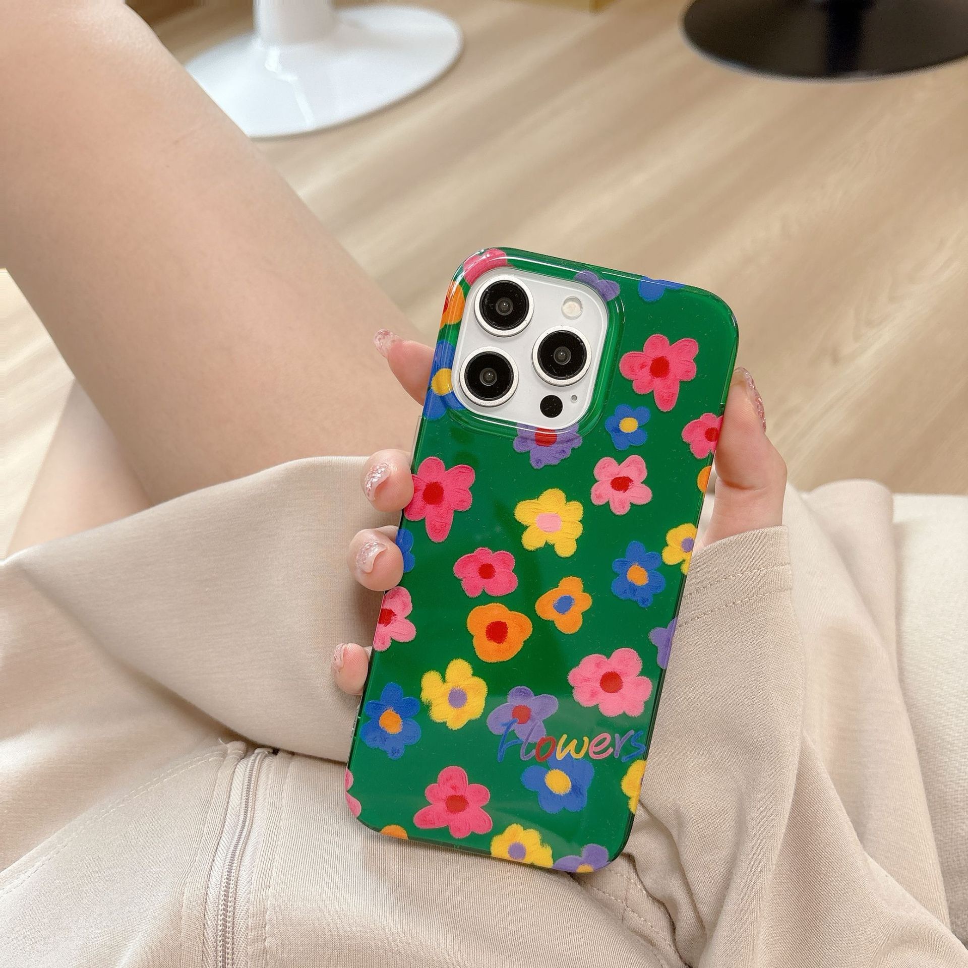 Korean Style Fresh Colorful Flower Suitable for iPhone 17 Apple 16 Pro Max Double-Sided IMD Phone Case 15