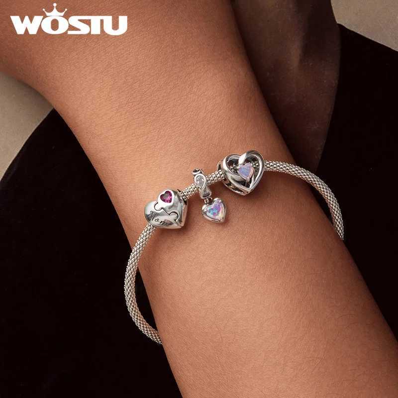 WOSTU 925 Sterling Sier Family Charm Inifinite Prise Oxidi Bead for Bracelet Mothers Day Sister Gift Y251212