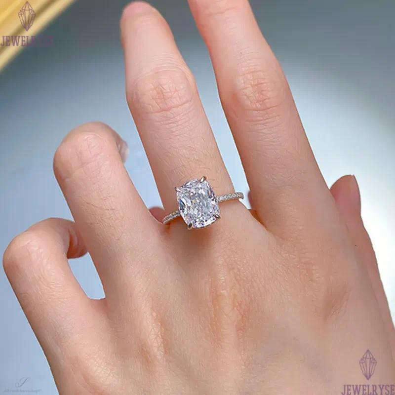 fashion female 4ct diamond S925 sterling silver designer ring for woman zirconia wedding engagement promise bridal finger rings luxury jewelry gift bo