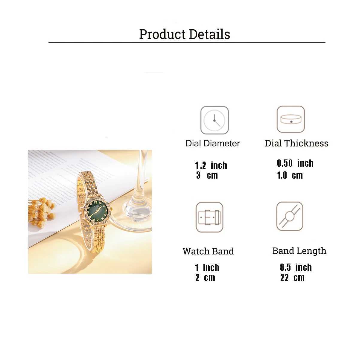 Luxury Fashion Diamond Dial Rhinestone Scale Womens Quartz Watch Jewelry Set 5-Piece Set for Thanksgiving and Christmas Gifts Y251212