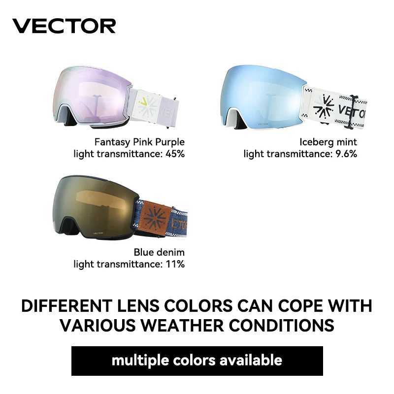 VECTOR Ski Goggles Men Snowboard Glasses Women Winter Outdoor Snow Sunglasses UV400 Double Layers Lens Anti-Fog Skiing Goggles G251212