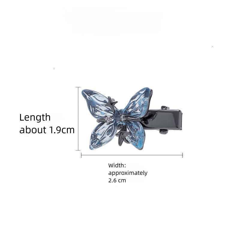 DHcollections New Blue Butterfly Fashion Commuting Side Bang Clip High-End Original Design Fresh Sweet Hair Accessory