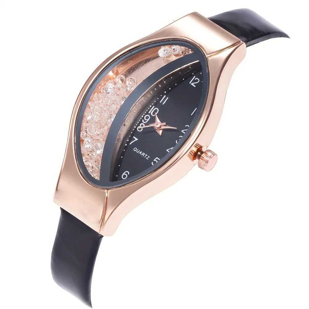 1/3pcs Elegant Women Quartz Watches Fashion Rhinestone Leather Band Ladies Wristwatch Reloj Mujer Girls Clock GiftWithout Box Y251212