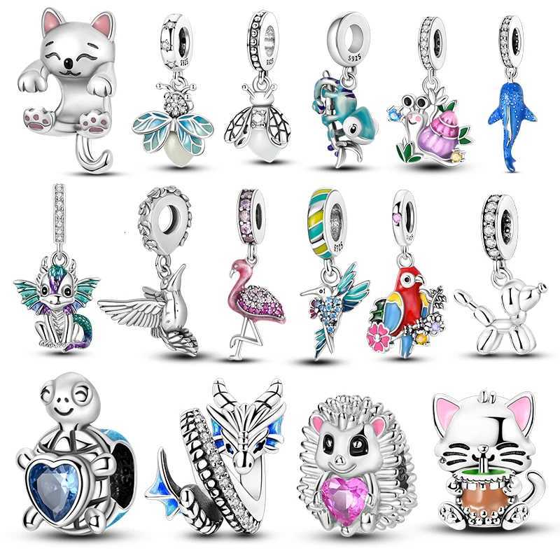 Charms 925 Sier Series Cat And Bird Charms Beads Fits m Bracelet Wens DIY Fine Jewelry Gifts Hot Y251212