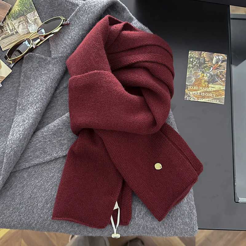 100 Wool Winter Scarf For Women Long Warm Cashmere Scarves Hijab Solid Lady Shawl Wrap Female Pashmina Bandana Head Scarfs New Y251211