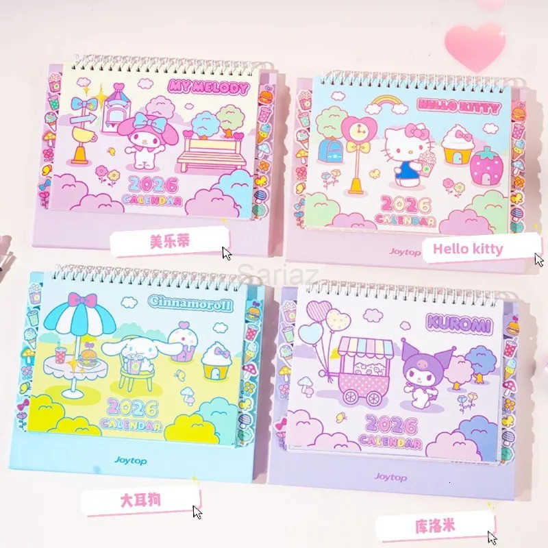 Sanrio Hello Kitty 2026 Calendar Office School Supplies Desk Calendar Monthly Planner Desk Accessories Decor Record Office Stationery H251212
