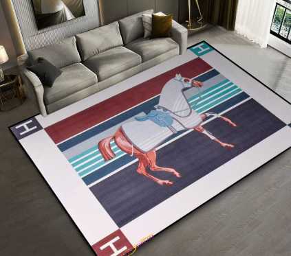 Ethnic Horse Pattern Non-Slip Yoga Rug Living Room, Bedroom, Kitchen Floor for Kids Durable Decorative Door Mat - H251011 W260226