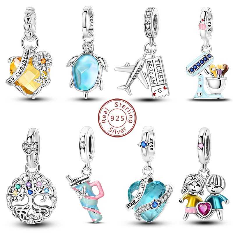 925 Sterling Sier Dangle Charms Turtle Vacuum Cup Fit Bracelet Bead DIY Wan Jewelry Y251212