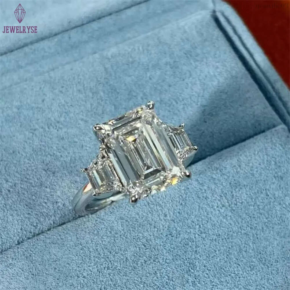 10K 14K 18K White Gold IGI Certificated Lab Grown Diamond 5CT Vintage Engagement Emerald Cut Ring