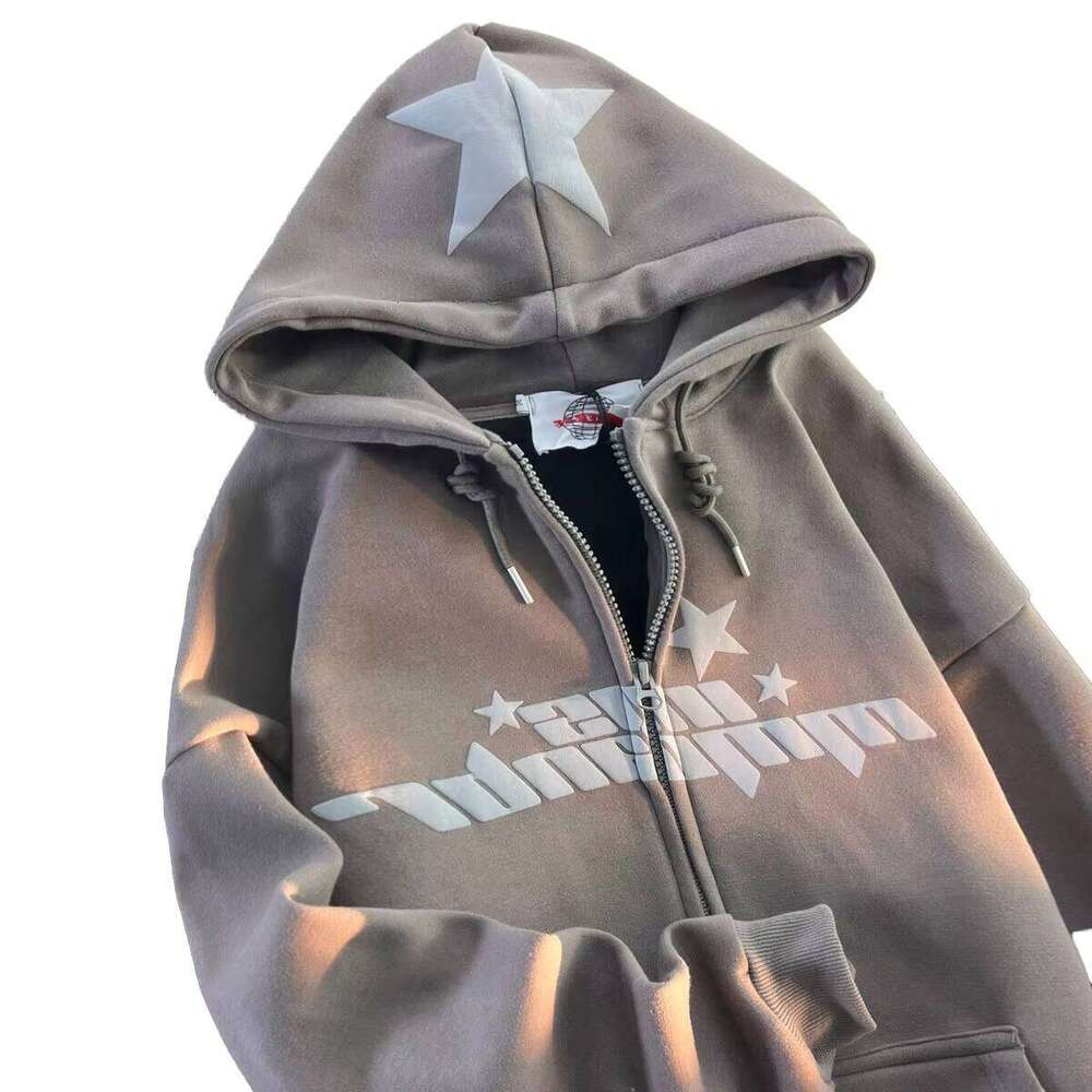 High Quality Custom Zipper Mens 100% Cotton Boxy Hoodie Blank Zip up Hoodies