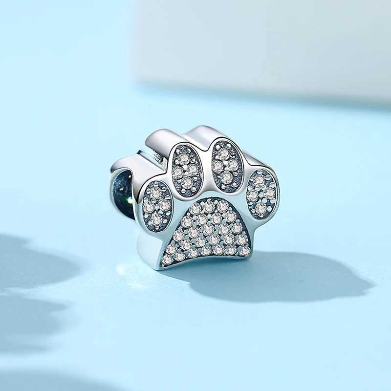 925 Sterling Sier Charms Pets Dog Cat P Print Pendant Beads Fit Brand Bracelets Necklaces Wen DIY Jewelry Y251212