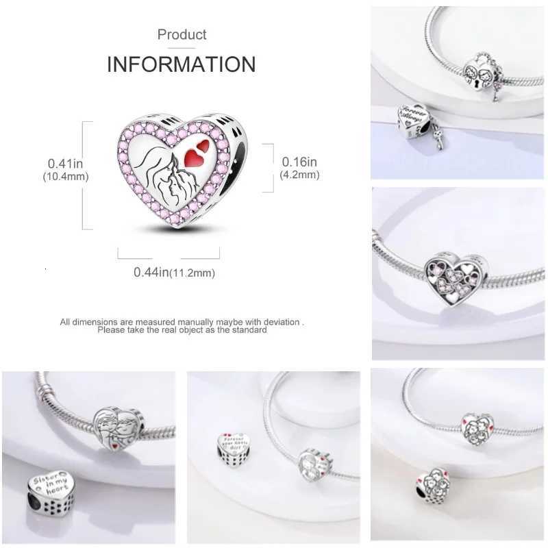 Family Sister Charm 925 Sier Zircon Friendship M Boy Girl Charms Fit Bracelet DIY Jewelry For Wen Gift Y251212