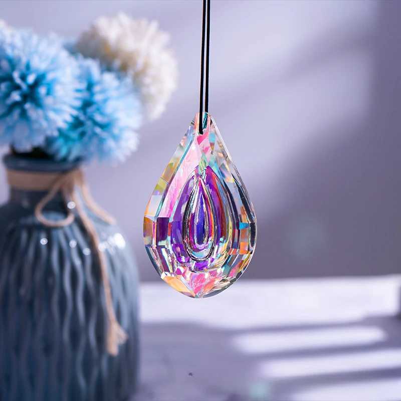 1Pcs 75mm Sun Catcher Crystal Prisms Glass Rainbow Make Hanging Drop Pendants For Window Ornament Chandelier Part DIY Home DecorW251211