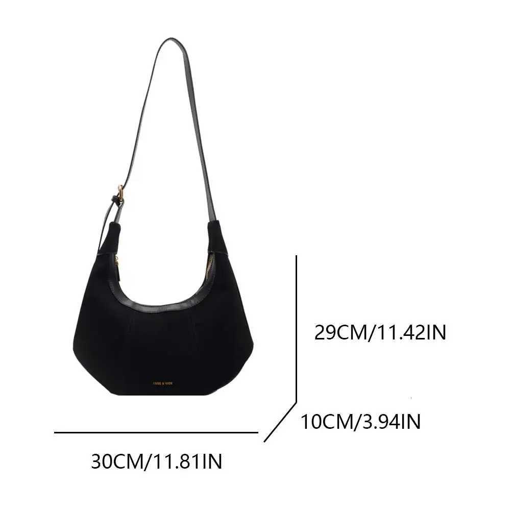 Wen Faux Suede Hobo Bag Adjustable Strap Shoder Bag with Zipper Crescent Bag Trendy Handbag Underarm Bag for Work Travel Y251211