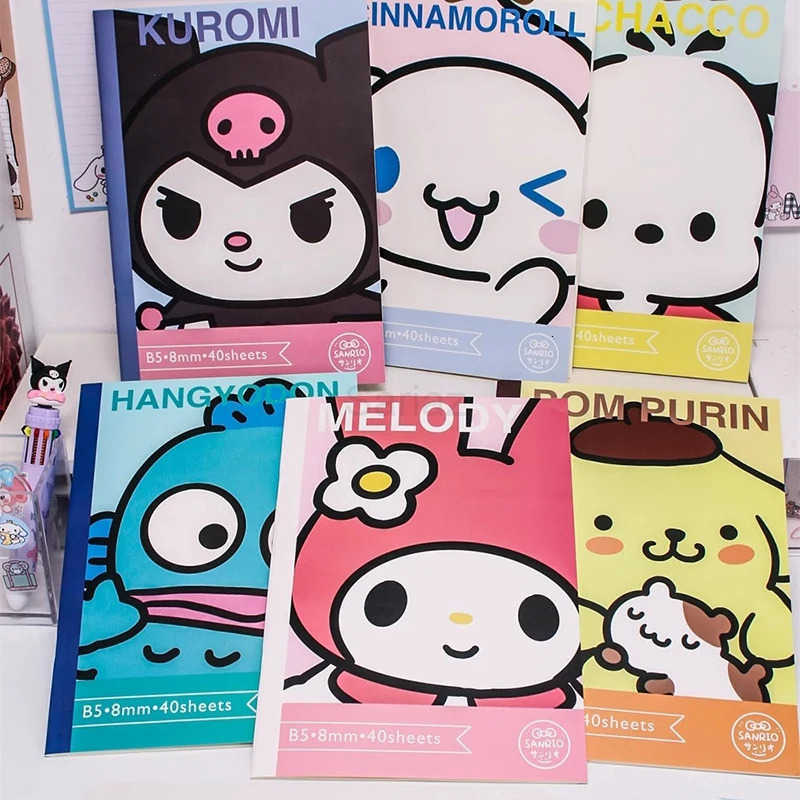 Sanrio 10/4/1Pcs Spiral Pocket Notebooks Hello Kitty Memo Pad Coil Booklet Notepads A7/B5 Notebook School Stationery Kids Gift H251212