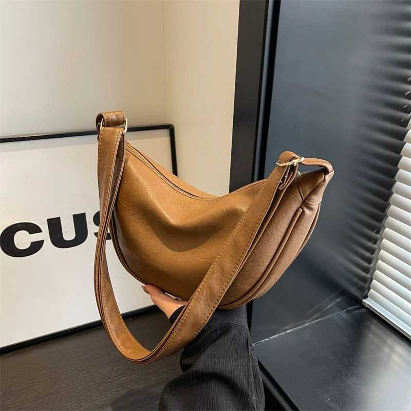 Vintage PU Leather Crossbody Bag Wens New Trendy Dumpling Bag Lightweight Small Shoder Armpit Bag Casual Shoder Crossbody Y251211