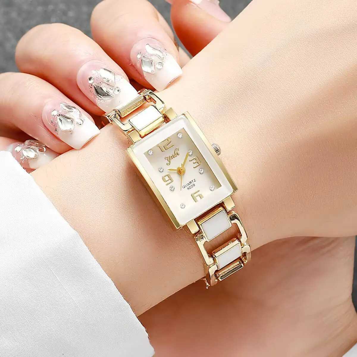 1/2PCS Luxury Rhinestone Rectangle Women Watches Ladies Arabic Dial Quartz Wristwatch Reloj MujerWithout Box Y251212