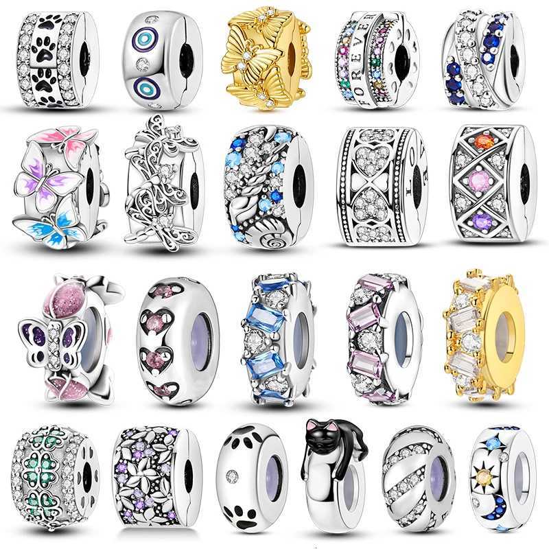 Beads 925 Sier Clasp Clip Charms Stopper Bead Fit Bangle Bracelet Diy Jewelry Y251212