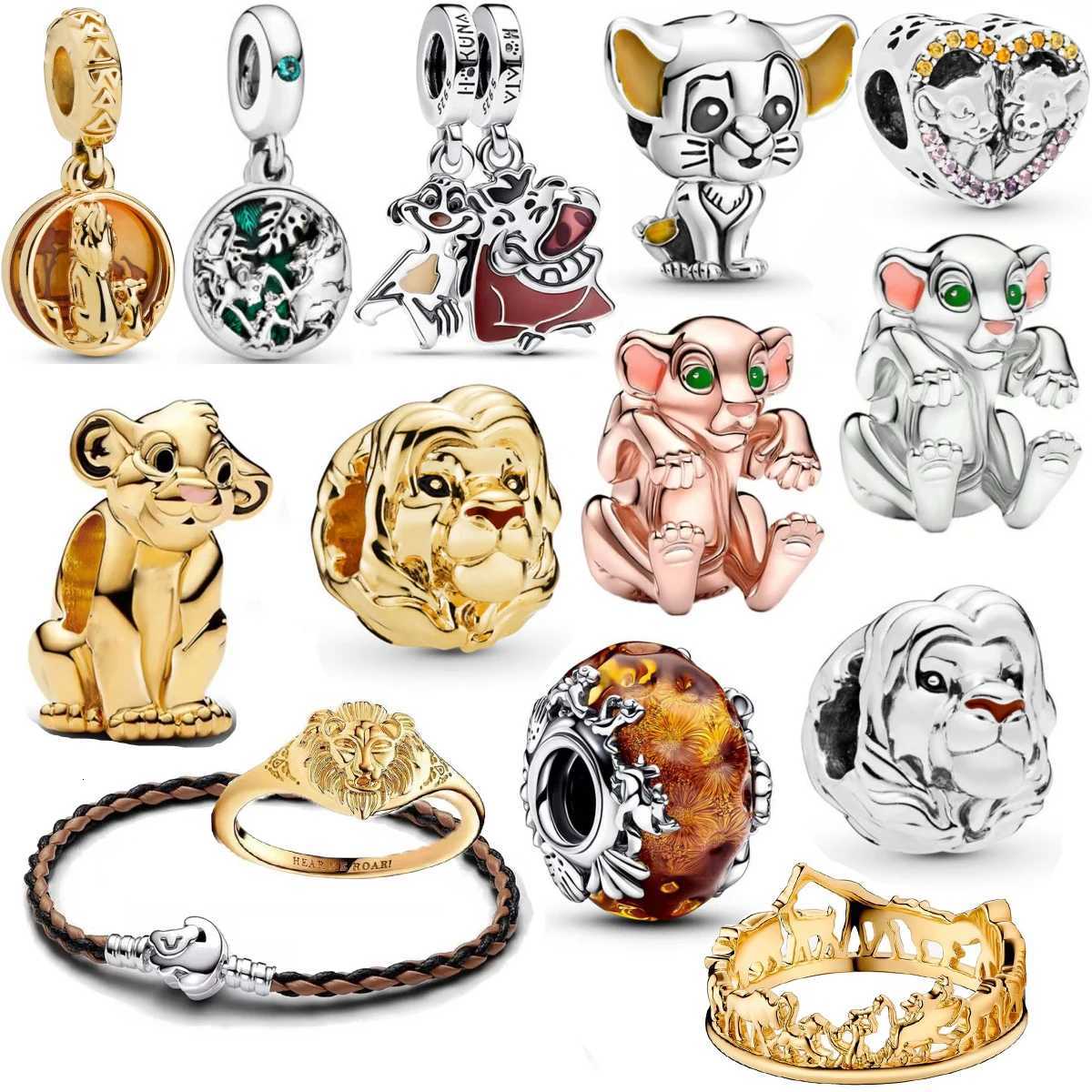 Miniso The Lion KingSimba Beads Charms Fit Pendant 925 Sier Bracelet Trinket Wen DIY Jewellry Making Y251212