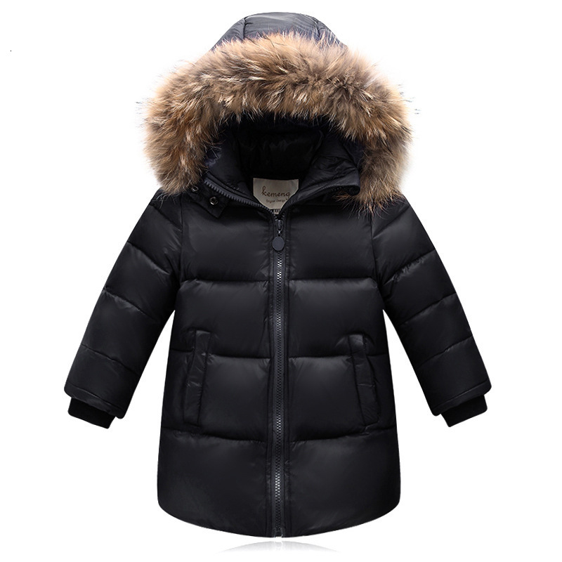 Children's baby boys and girls down jacket Natural raccoon fur collar removable 2-12 years old 211027
