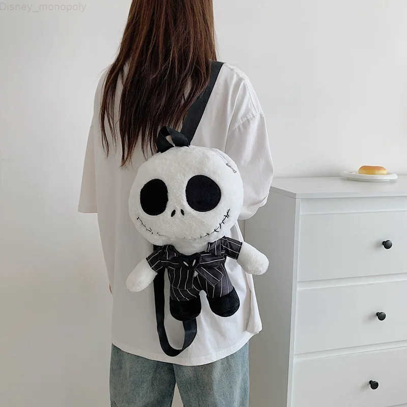 Disney Jack Skellington Plush Backpack The Nightmare Before Christmas Anime Figure Bags Halloween Costume H251212