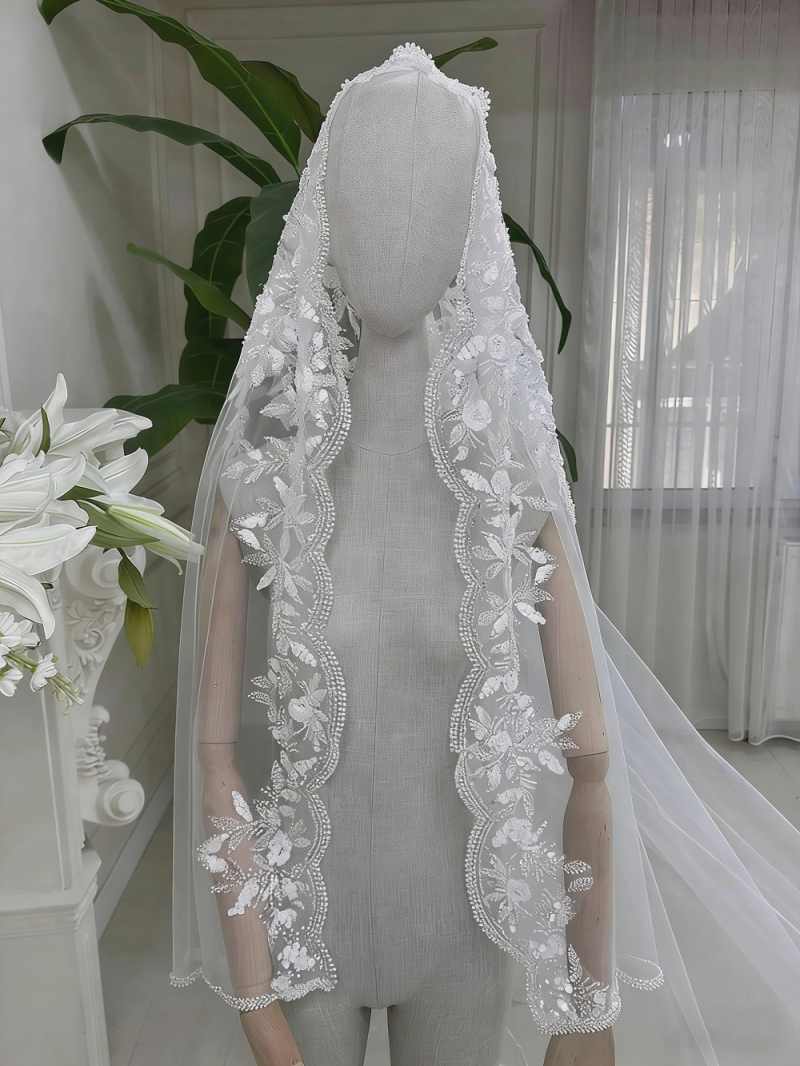 Gorgeous Bridal Veils Appliques 3M Long Cathedral Veils One-Layer with Comb Customized Wedding Accessories velos de novia