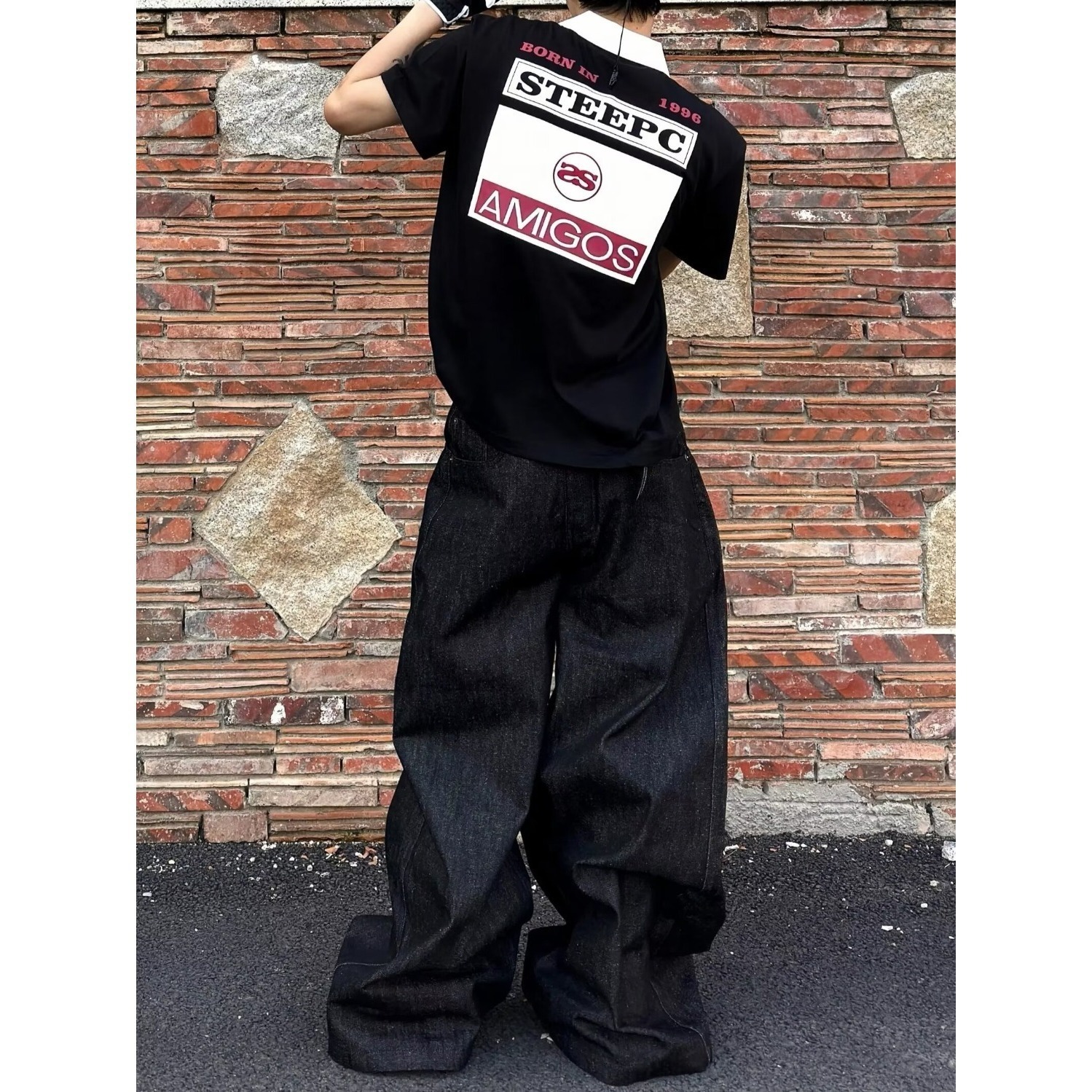 Embroidered Dragon Totem Jeans Hip Hop Baggy Jeans Streetwear Y2k Mens Jeans Loose Wide Leg Denim Fabric High Quality 240927