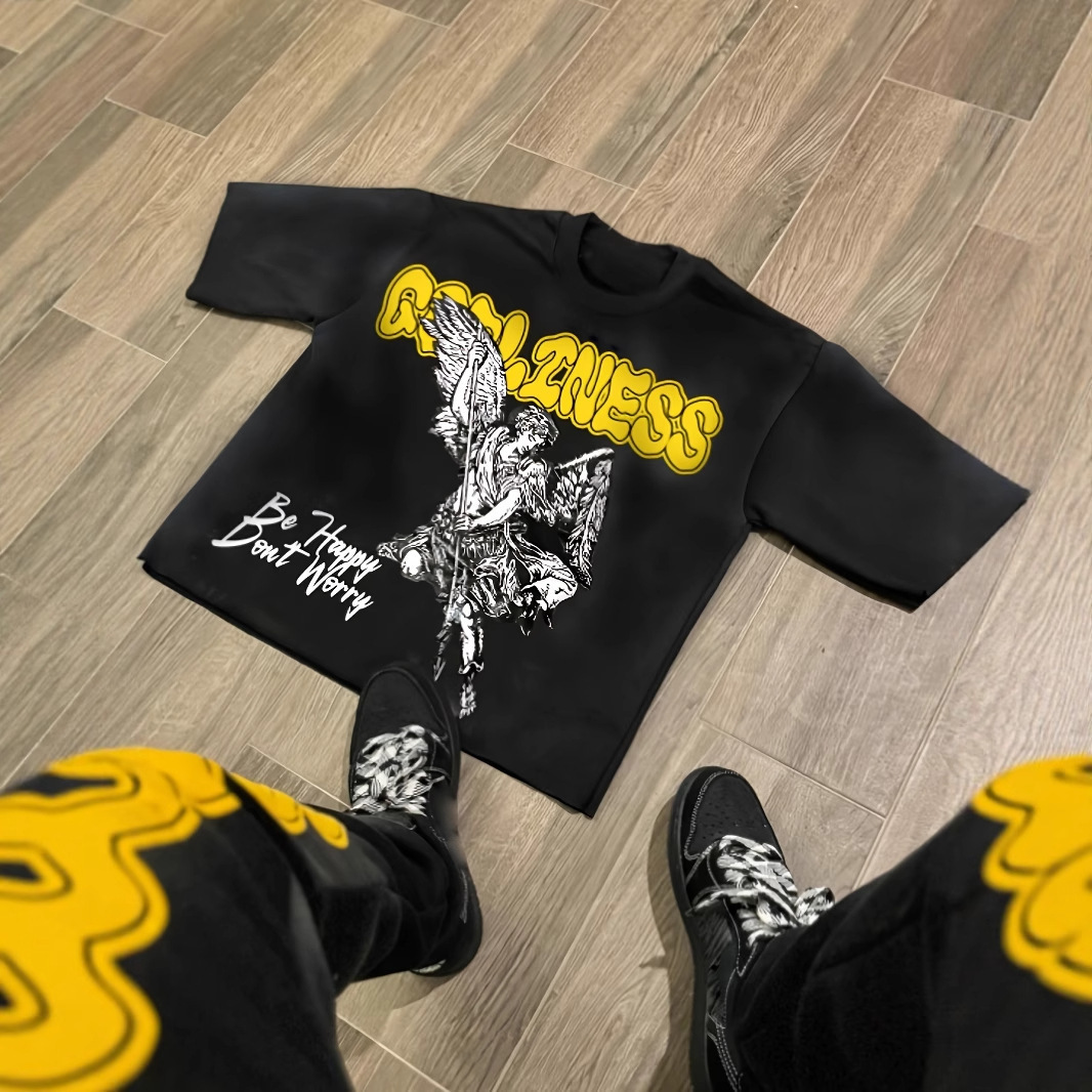 Y2k street clothing graphic T-shirt Harajuku fashion retro style mens fashion trend printed loose casual O-neck sportswear 240930