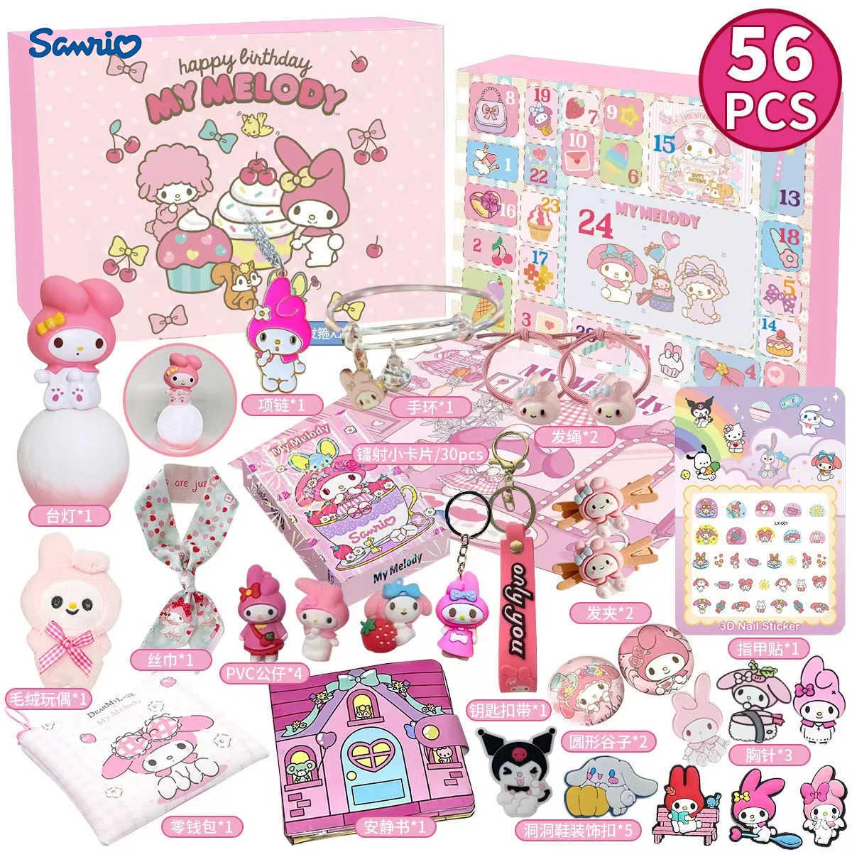 Sanrio Hot Hello Kitty Kuromi Anime Christmas Calendar Advent Figures Halloween Countdown Collectible Gift Toys H251212