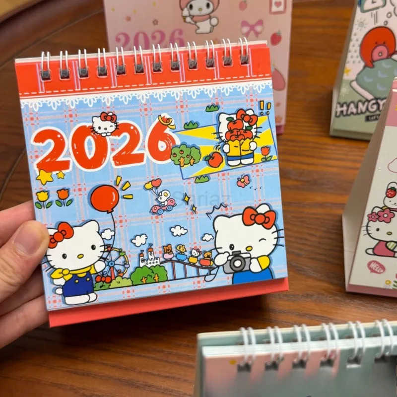 Sanrio 2026 Hello Kitty Mini Calendar Small Desk Calendar Creative Office School Supplies Accessories Cute Student Notepad Stationery H251212