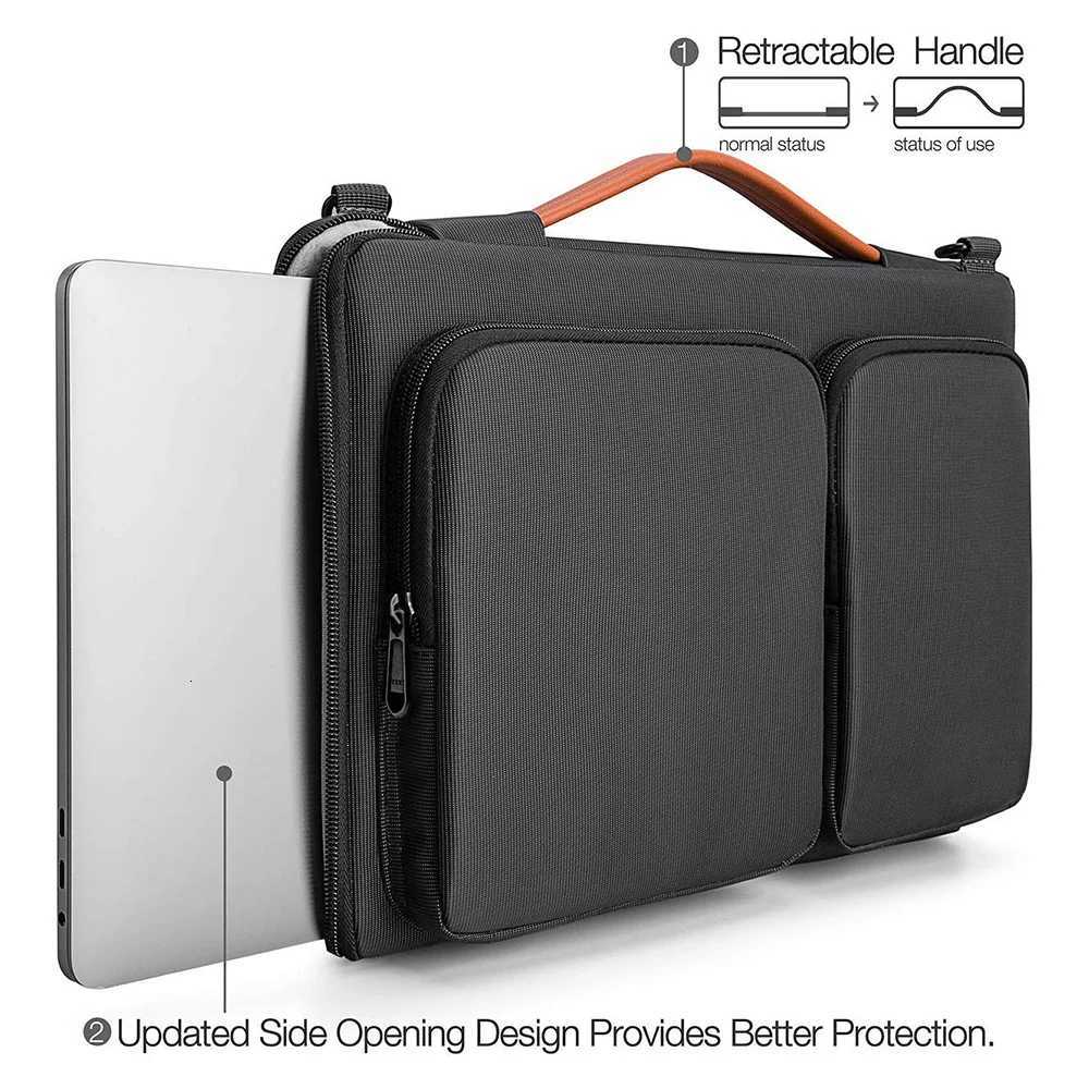Portable Laptop Bag 13 133 14 154 156 Travel Carrying Case Waterproof Notebook Handbag for Macbook Air Pro Shoulder BagT251212